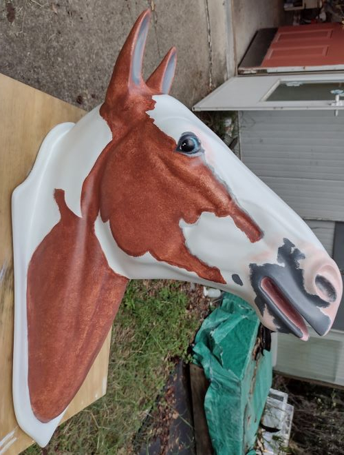 Horse Head Custom Painted, Life Size fiberglass > Life Size Horses